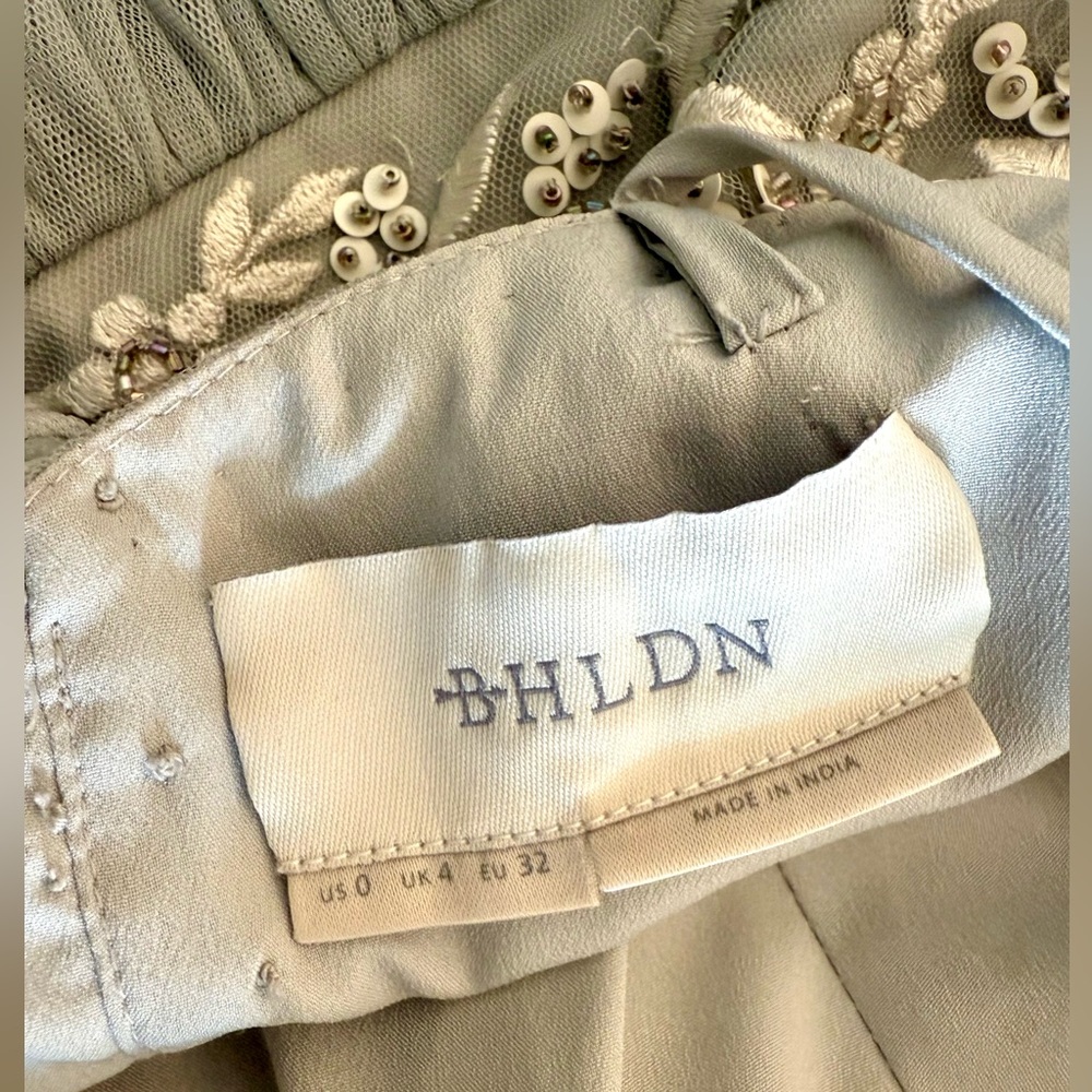 Stunning BHLDN Silver Maxi Dress with Beaded Lace Bodice - Picture 6 of 6
